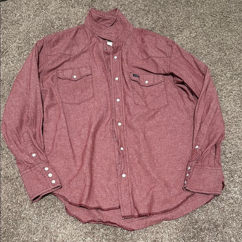 Wrangler Red Casual Button Down Shirt